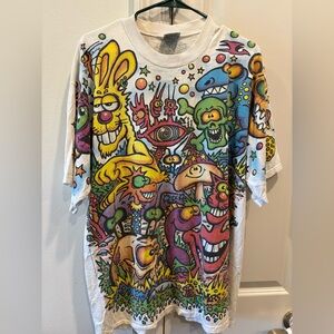 Vtg ‘93 Liquid Blue Joey Mars Zidzoii Shirt XL AOP Double Sided 90s Original Tag